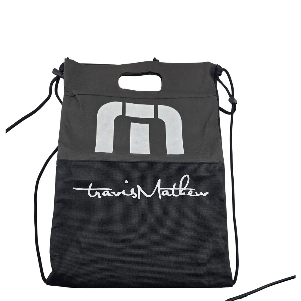 TravisMathew Drawstring Backpack Unisex OS Black Gray Insulated Cooler‎ Bag Logo